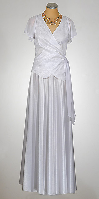 Svatební šaty P4001 elastický damašek a šífón
