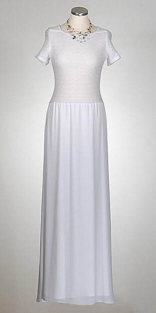 Svatební šaty P6001 viskózová pletenina a polyester